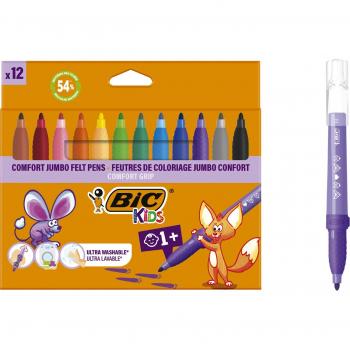 Rotuladores BIC Kids Comfort Grip 12 Colores