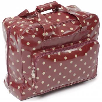 Hobby Gift Bolsa para máquina de Costura, Color Rojo con Lunares Blancos
