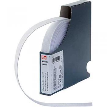 Prym Banda elástica de 18 mm, Color Blanco, 66% PES 34% ED