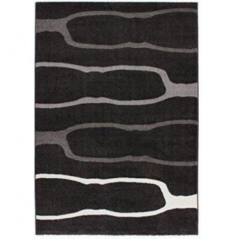 Alfombra Moderna Designer Lotus negro gris crema Varios Tamaños Sale% 50, 80 cm_x_150 cm