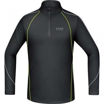 Gore Running Wear, Camiseta De Manga Larga Para Correr Para Hombre, Negro/Amarillo Neón, XL