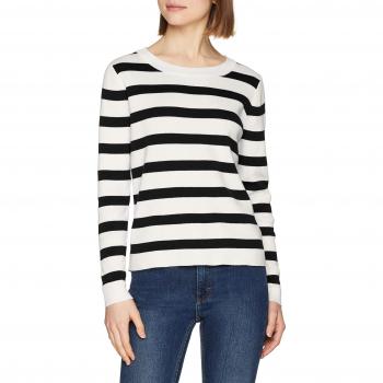 SELECTED FEMME Slfalina Stripe LS Knit O-Neck Noos, suéter para Mujer,
