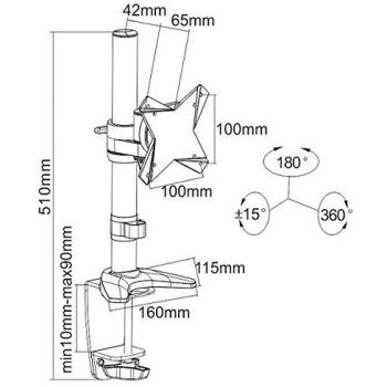 Soporte de Pared para TV Neomounts WL35-750BL16 - Ajustable en Altura, Inclinable, Soporta Pantallas de 42 a 86, Carga Máxima 125 kg, Color Negro