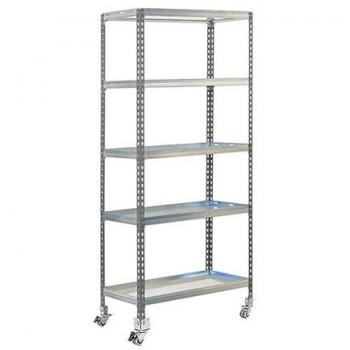 Estantería Móvil para Plantas Simonrack 5 Niveles con Ruedas, Capacidad de Carga 75 kg, Gris/Galvanizado, Dimensiones 1875x900x400