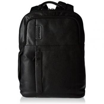 Piquadro Large Leather Laptop Backpack for 15.6 Devices