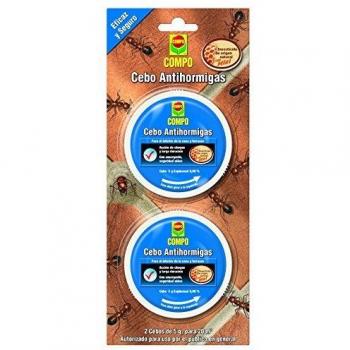 Compo Cebo antihormigas, Control de hormigas en el interior del hogar y alrededor de edificios, terrazas y patios, 2 unidades de 4.9 g
