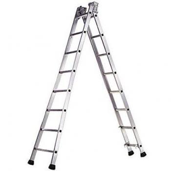 WOLFPACK LINEA PROFESIONAL 23020599 Escalera Aluminio Industrial Pronor 2 Tramos 7+7 Peldaños