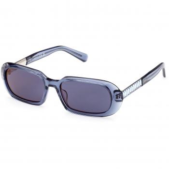 Swarovski Women's Sunglasses SK0388-5390X, Shiny Blue with Blue Mirror Lens, One Size