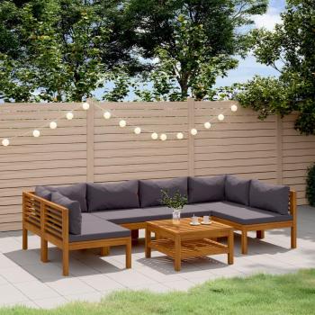 7 Piece Solid Acacia Wood Garden Lounge Set with Cushions