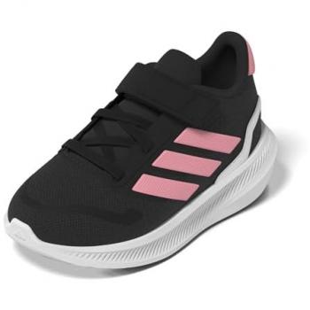 Zapatillas de Running Unisex para Bebés Adidas Runfalcon 5, Color Negro/Rosa Brillante/Plata Metálico