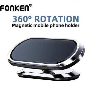 Soporte Magnético Universal para Teléfono de Auto 360° - Mini Soporte GPS Negro