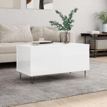 Mesa de centro madera contrachapada 90x44,5x45 cm Blanco Brillante Vidaxl Mesita de Salón o Comedor o Auxiliar Mesa de Café