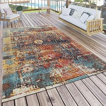Alfombra Interior y Exterior Moderna Diseño Nómada Terrazas Intemperie Colorida 200x280 cm - Paco Home
