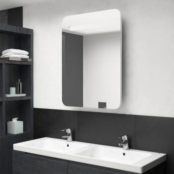 Armario de baño con espejo y LED blanco brillante 60x11x80 cm