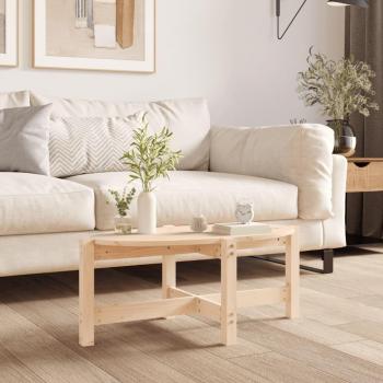Mesa de centro de madera maciza de pino 87x48x35 cm Marrón