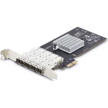 StarTech.com 4-Port GbE SFP Network Card PCIe 2.0 x2 Intel I350-AM4 4x 1GbE Controller 1000BASE Copper/Fiber Optic Desktop/Server Quad-Port Gigabit Ethernet