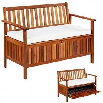 Solid Acacia Wood Garden Storage Bench 47.2x24.8x33.1