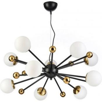 Lámpara de Techo Colgante Esférica BILLO 10 Light Metal Negro, Latón