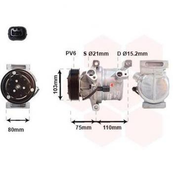Compresor de aire acondicionado VAN WEZEL 1501K702