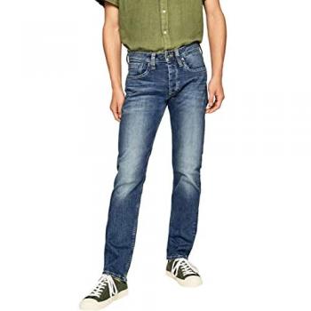 Jeans de Hombre Pepe Jeans Cash Fit Regular Efecto Desgastado Azul 2024