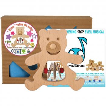 MUSIKID Jouets d'éveil - Maman nounours cymbalettes + 1 an - Jouets d'éveil cymbalettes +DVD d'éveil
