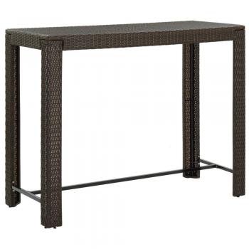 Mesa de Bar de jardín marrón 140,5x60,5x110,5 cm Polyrattan