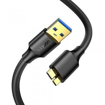 Cable USB 3.0 A a Micro B UGREEN 10840, 0.5m, compatible con discos duros y carga rápida hasta 2.1A