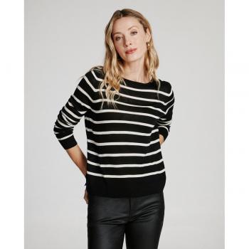 Vero Moda - Jersey a rayas de mujer manga larga con cuello redondo