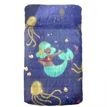 Colcha Cuna Happy Mermaid Multicolor 100x130 cm, 100% Algodón (Exterior) y 100% Poliéster (Relleno), Calidad de 150 TC, Fabricado en España