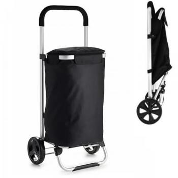 Carrito de la Compra Plegable de Aluminio 60L Super Ligero con Bolsa Impermeable y Función para Subir Escaleras