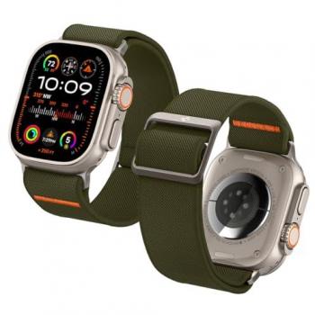Correa Spigen Fit Lite Ultra para Apple Watch (42mm, 44mm, 45mm, 49mm) - Nylon y Acero Inoxidable - Color Kaki