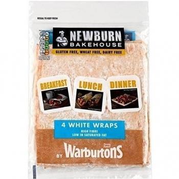 Newburn Bakehouse 4 gluten libera Blanco Envolturas de Warburtons 240g