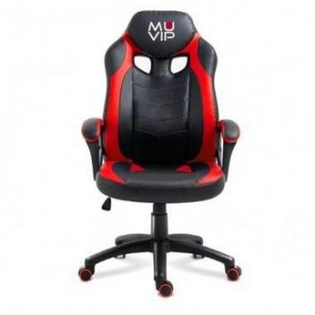 Silla Gaming GM1400 Negro/Rojo Muvip con Reposabrazos Ajustables y Pistón Clase 2