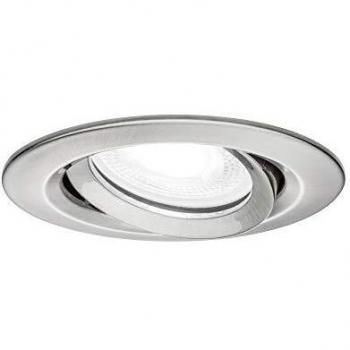 Lámpara empotrada LED Nova Plus, GU10, 6W, 4000K, redonda, regulable y con protección IP65 en acero cepillado