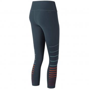 New Balance Crop Highrise Print Mallas, Mujer, Petrol, L