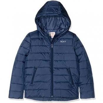 Roxy Night Voyage - Chaqueta Acolchada Con Capucha Para Chicas 8-16 Chaqueta Acolchada Con Capucha, Niñas, Mood Indigo, 10