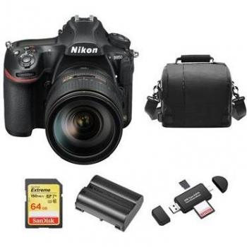 Cámara Réflex Digital Nikon D850 Kit con Lente AF-S 24-120mm f/4G ED VR, Tarjeta SD de 64 GB, Bolsa, Batería EN-EL15A y Lector de Tarjetas