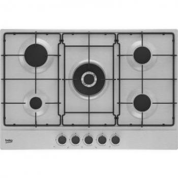 Piano de Cottura a Gas Beko HIAW75223SXE 75 cm, 5 Fuegos, Acero Inoxidable