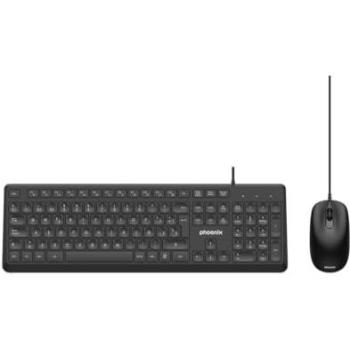 Combo Teclado Multimedia y Ratón con Cable USB 1200 DPI Phoenix