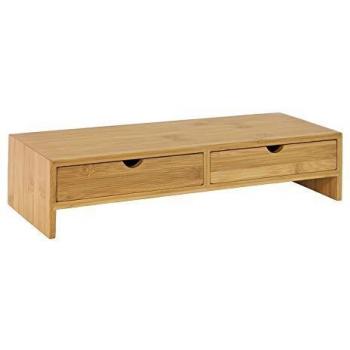Soporte de Monitor Ergonómico de Bambú con 2 Cajones - FRG198-N