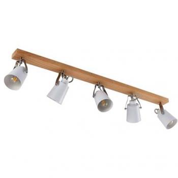 Lámpara de Techo 'Blana' Dimmable de Madera para Salón y Comedor, 5 Luces E14