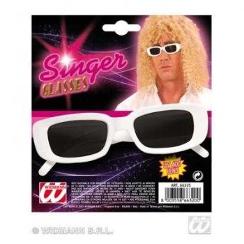 Gafas de Cantante Blancas con Lente Negra - Marca Widmann