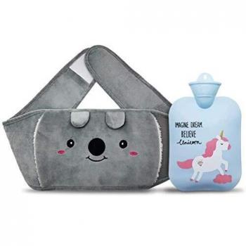 Bolsa de Agua Caliente, Bolsa de Agua Caliente de Goma con Suave Felpa Para Calentar la Cintura de la Mano, Bonita Bolsa de Agua Caliente de Unicornio Para Aliviar el Dolor de la Artritis