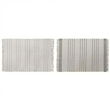 Alfombra DKD Home Decor 120 x 180 x 0,75 cm Gris Poliéster Blanco Flecos Boho (2 Unidades)