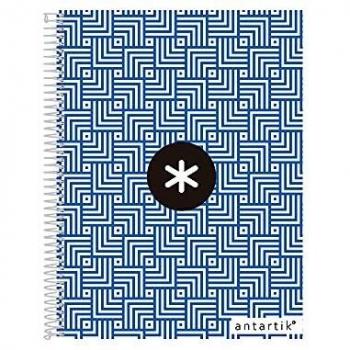 Cuaderno espiral liderpapel a4 micro antartik tapa forrada120h 100 gr cuadro 5 mm banda 4 taladros trending azul