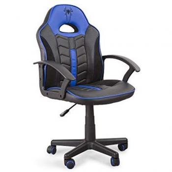 Silla Gaming Win Infantil Giratoria Azul/Negra con Ruedas, Regulable en Altura, Diseño Ergonómico Moderno para Estudio y Habitación Juvenil