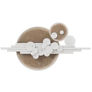 Decoración de Pared DKD Home Decor Abstracto Beige Metal Blanco Moderno (119 x 10 x 65 cm)