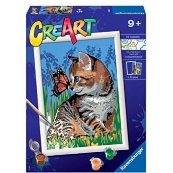 CreArt Best Friends - Painting Kit, Paint by Number Kit, includes pre-printed canvas, acrylic paints, paintbrushes, and a reference guide for easy painting