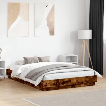 Cama solar de madera multicapa de roble ahumado 120x190 cm