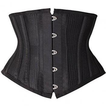 SHAPERX Mujer Torso Corto Malla Entrenador de Cintura Waist Trainer Corsé Waist Cincher, UK-DT1995-Black-M